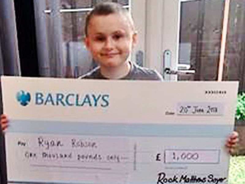 On International Children’s Day Rook Matthews Sayer pledged their support for brave little boy Ryan Robson.