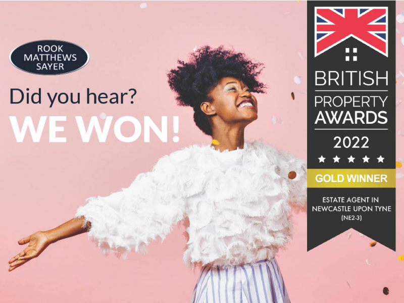 WOW! News just in! Rook Matthews Sayer Jesmond have been awarded BEST estate agent in their area by the British Property Awards.
