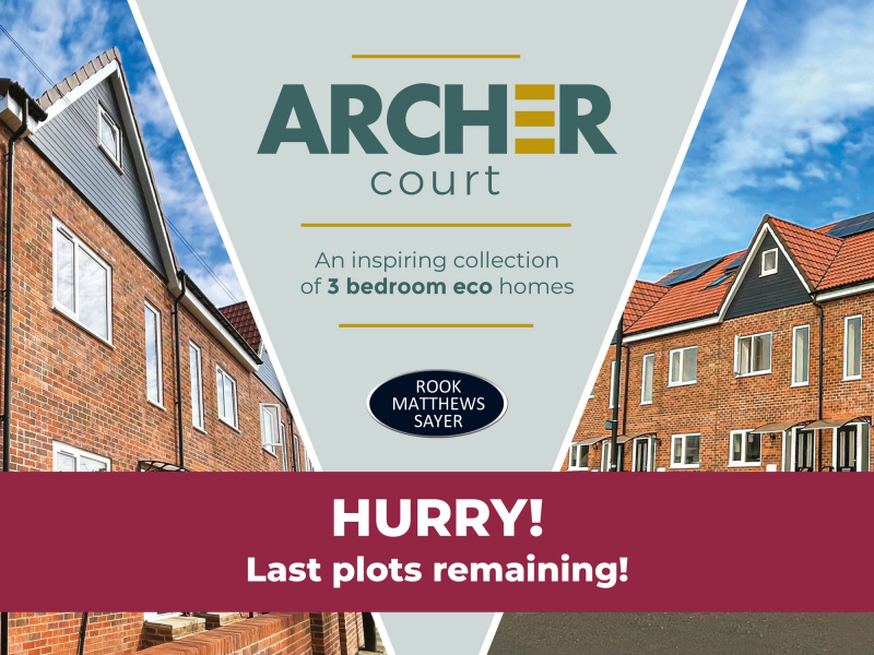Quickly! There are only two eco homes left on the Archer Court development.